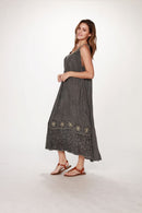 Long Crinkle Rayon Dress