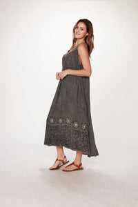 Long Crinkle Rayon Dress
