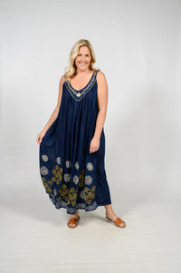 Long Crinkle Rayon Dress