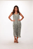 Long Crinkle Rayon Dress