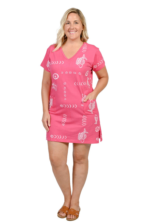 Printed V-neck Dress