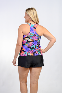 Racerback A-line tankini with short