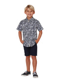 Boys Hawaiian shirt in 100% cotton, front view