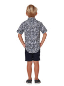 Boys Hawaiian shirt in 100% cotton, side view