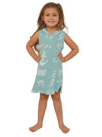 Print jersey hoodie dress for girls