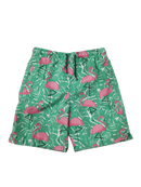 Boy's Swim Trunk in flamingo print