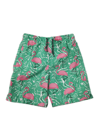 Boy's Swim Trunk in flamingo print