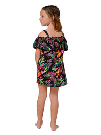 Peasant dress in Tropical Paradise print, back view