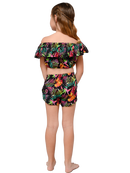 Flounced top and short set in Tropical Paradise print.