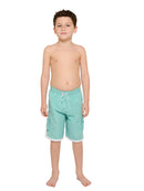 Boy's Board swim trunks in seafoam and white trim