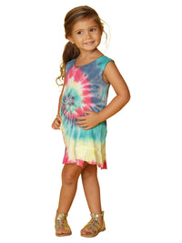 Tie Dress multicolored dress for toddlers