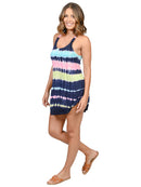 Tie dye bungee short dress in NMT print