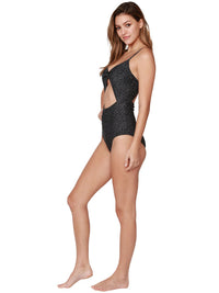 One Piece Smoked Leopard Swimwear for Junior sizes side view