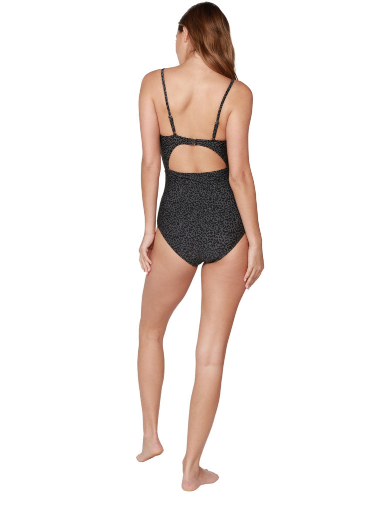 One Piece Smoked Leopard Swimwear for Junior sizes back view