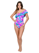 Off-the-shoulder one piece bathing suit for Juniors