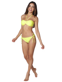 Bandeau Top with string bottom bikini in Yellow