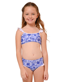 INGEAR girls ruffled bikini in #418 (Blue teddy hearts)