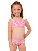 INGEAR girls ruffled bikini in #419 (Pink Teddy Hearts print)