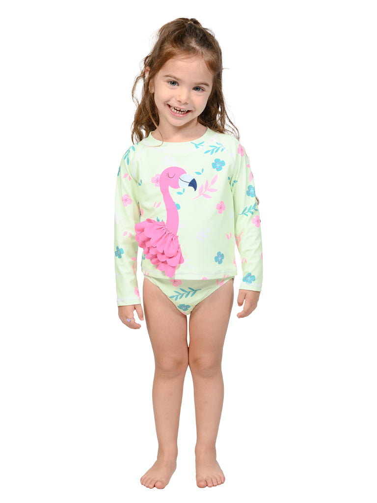 Flamingo rash guard and swim bottom pant