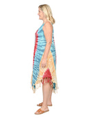 side view - tie dye bright umbrella dress