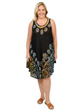 Beautifully embroidery umbrella Dress in Style 117 - Golden Palms