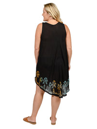 Back view of Golden Palms Umbrella Dress