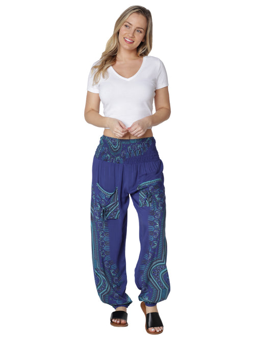 Smocked Harem Pants