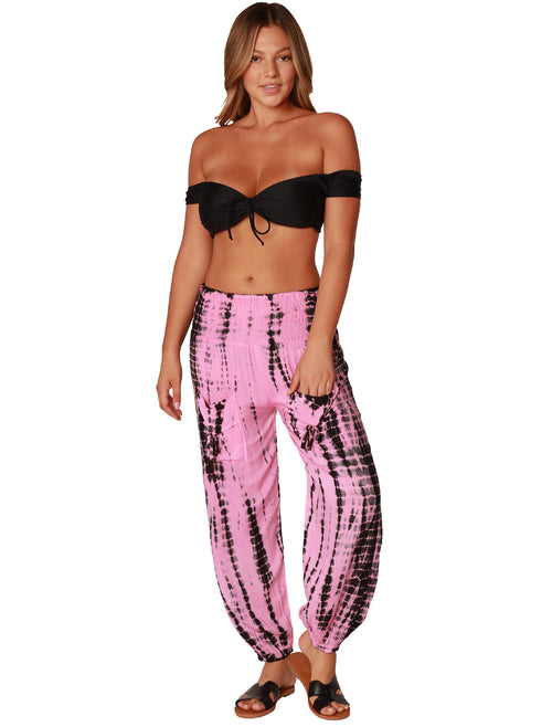 Smocked Harem Pants
