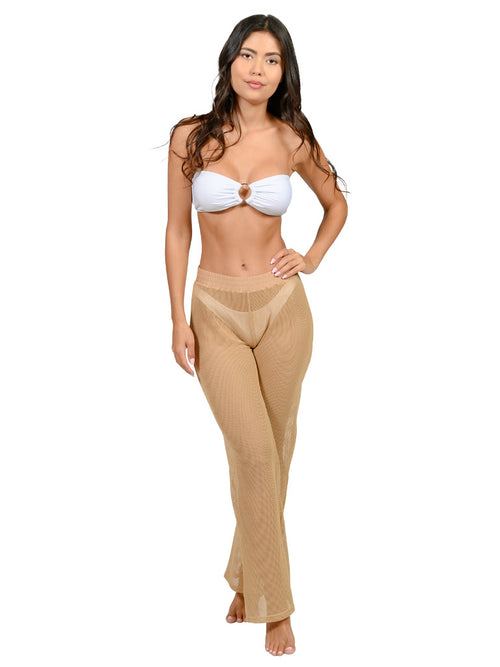 Sport mesh pants in TAUPE