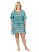 IST437- embellished poncho in teal/aqua