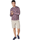 Men's Long Sleeve and loose fitting sun shirt in a shark camo print