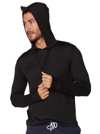 Black SPF-50 Hoodie front view