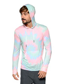 Men's Long Sleeve Hoodie printed in tie-dye