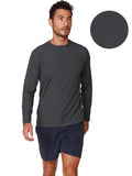Men's Ribbed Long Sleeve Ultra Light Weight Sun Shirts in solid colors