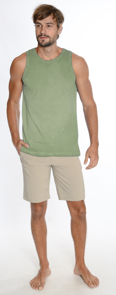 Men's solid color tank top shirt