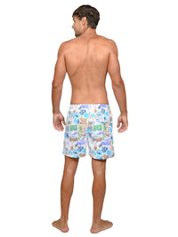 MLS25-064 "Aloha Hawaii" print shorts, back view