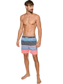 MLS25-508, "Coral Stripe" print short.