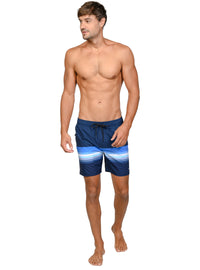 Deep blue sea print on a 4 way stretch short with a full boxer lining inside.