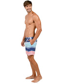 MS45-786, "Hibiscus Stripe" shorts for men, side view