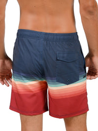 MS45-791 "SUNSET STRIPE" men's shorts, back view enlargement