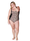 Shirred side one piece tank bathing suit