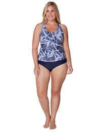 Race back A Line Tankini in Palm Tropic print