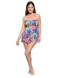 Mesh-float tankini in Flower Power print (075)